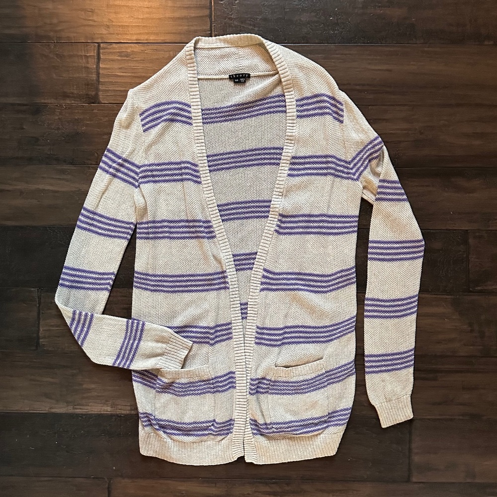 THEORY Darling Knit Open Front Cardigan Sweater Sz L